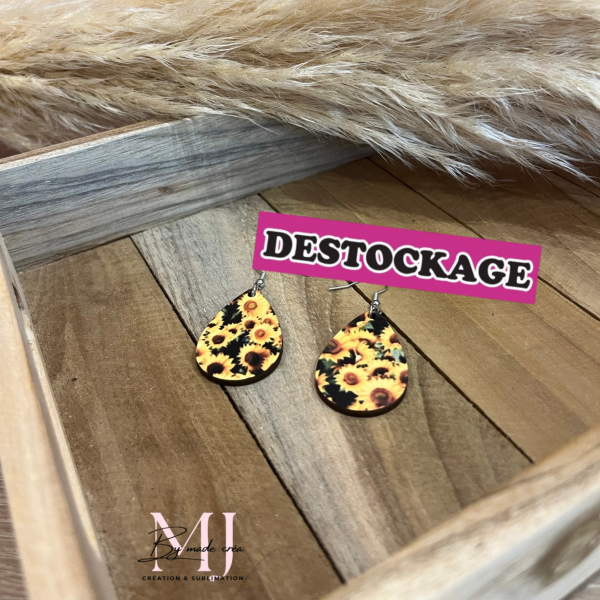 boucles d'oreilles tournesol déstockage